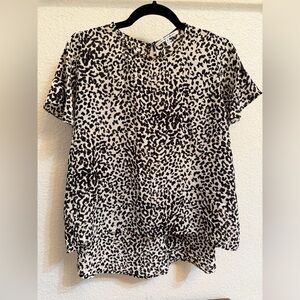Collective Concepts Black and White Animal Print Top
